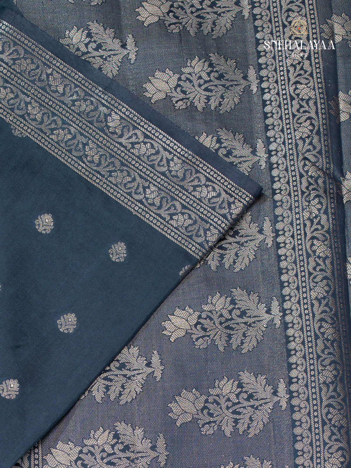 Grey Banaras Dupion Saree