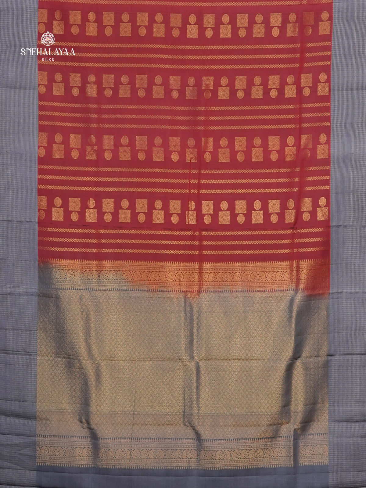 Burgundy Kanjivaram Silk Saree