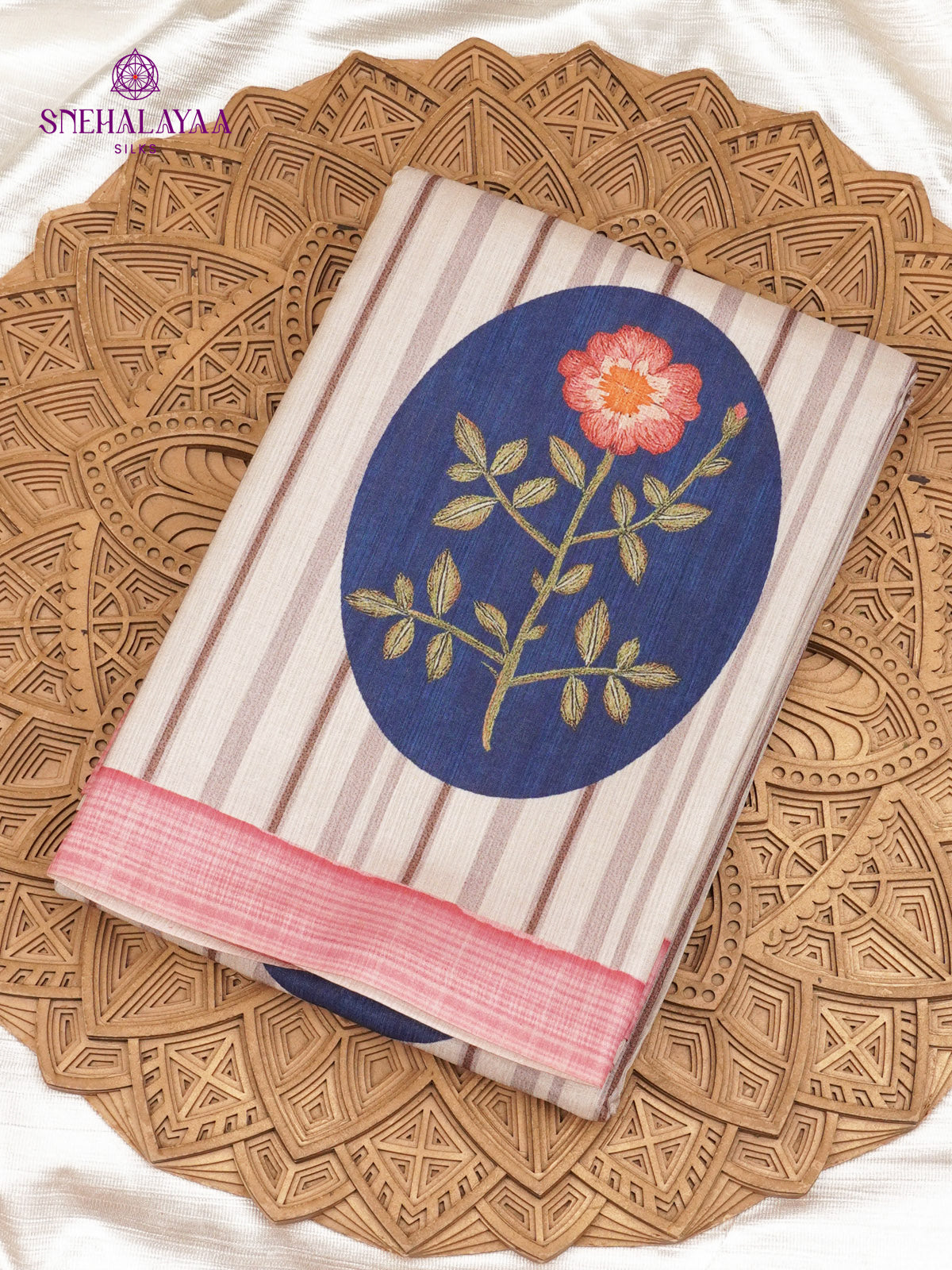 Pastel Pink Tussar Saree