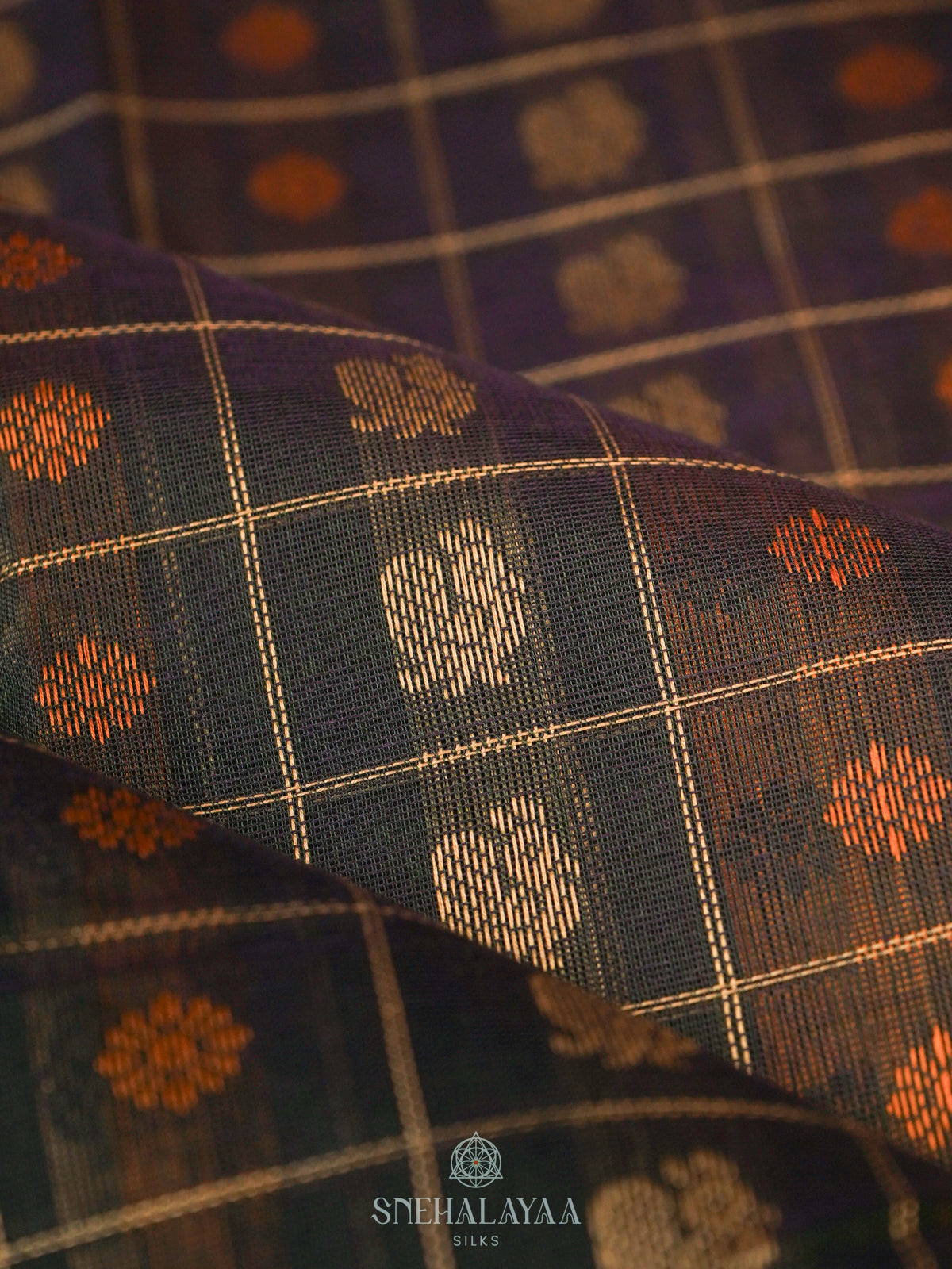 Navy Blue Kanchi Cotton Saree