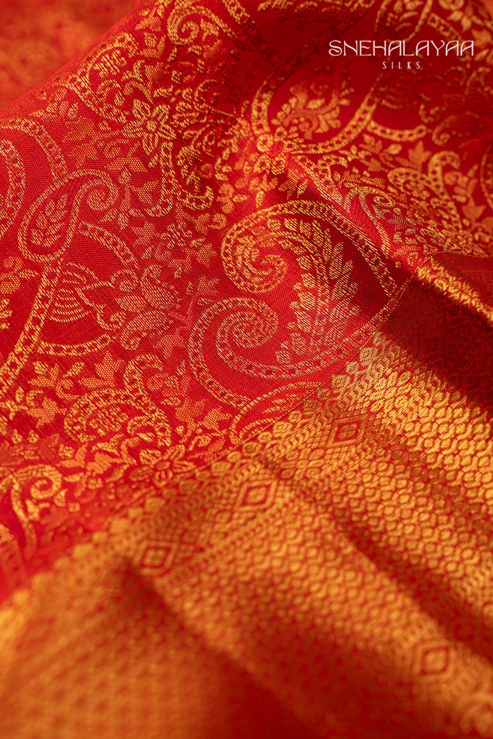 Crimson Red Kancheevaram Silk Saree