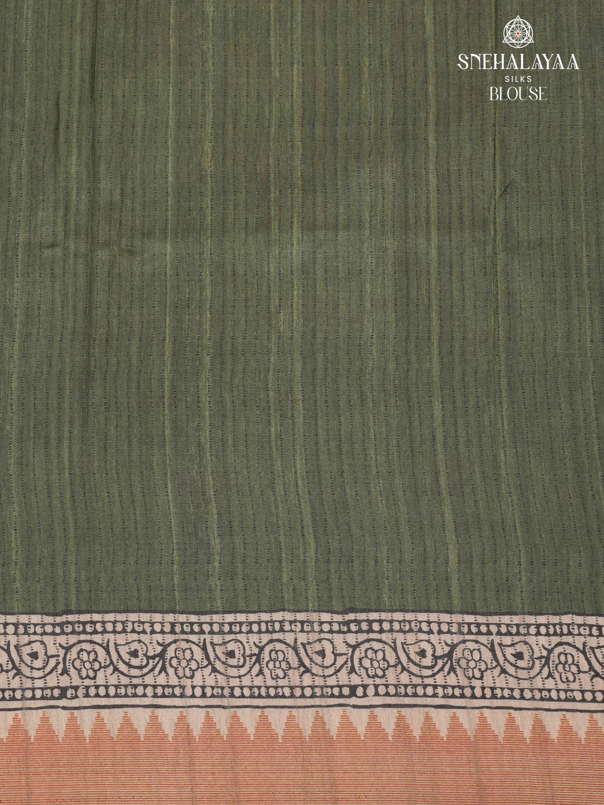 Olive Green Tussar Saree