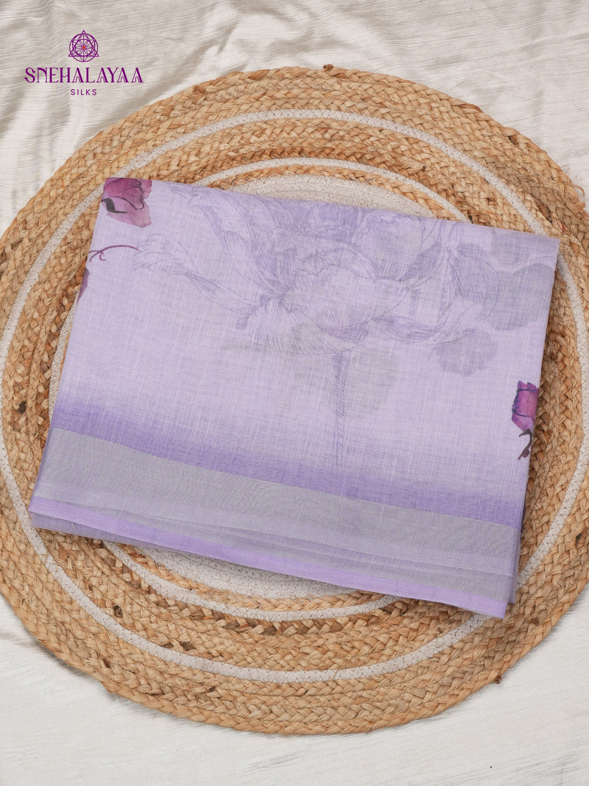 Lilac Linen Saree