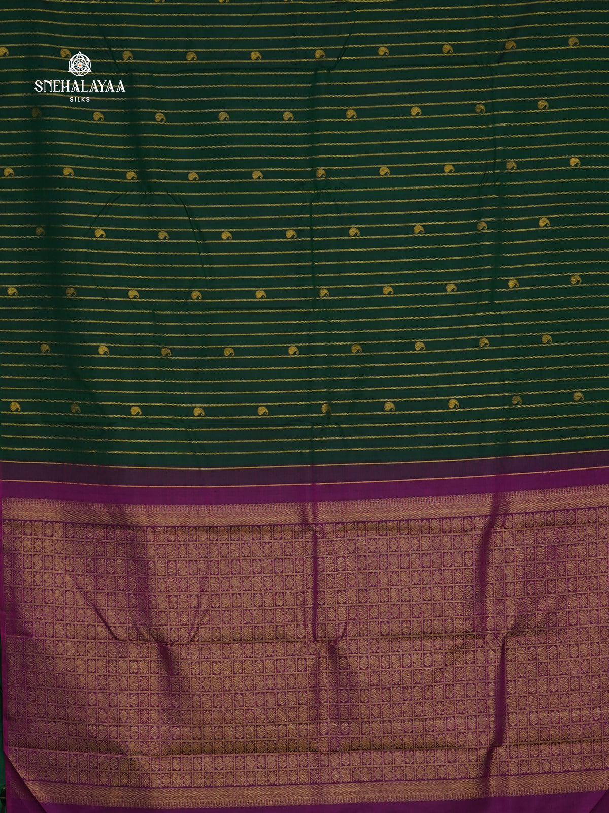 Bottle Green Kanjivaram Silk Saree
