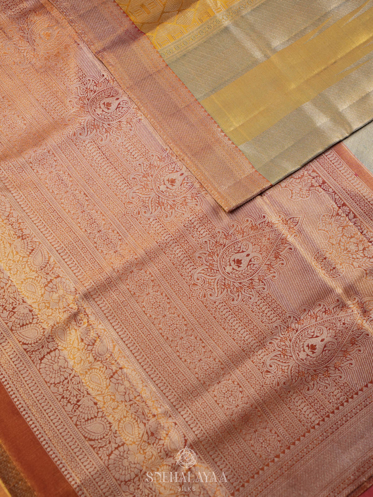 Pale Yellow Kanjivaram Silk Saree