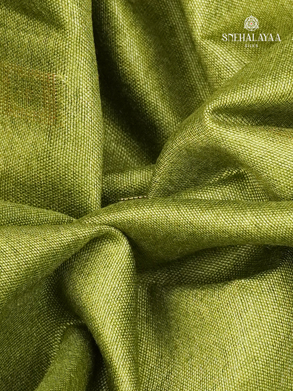 Olive Green Bamboo Silk Saree