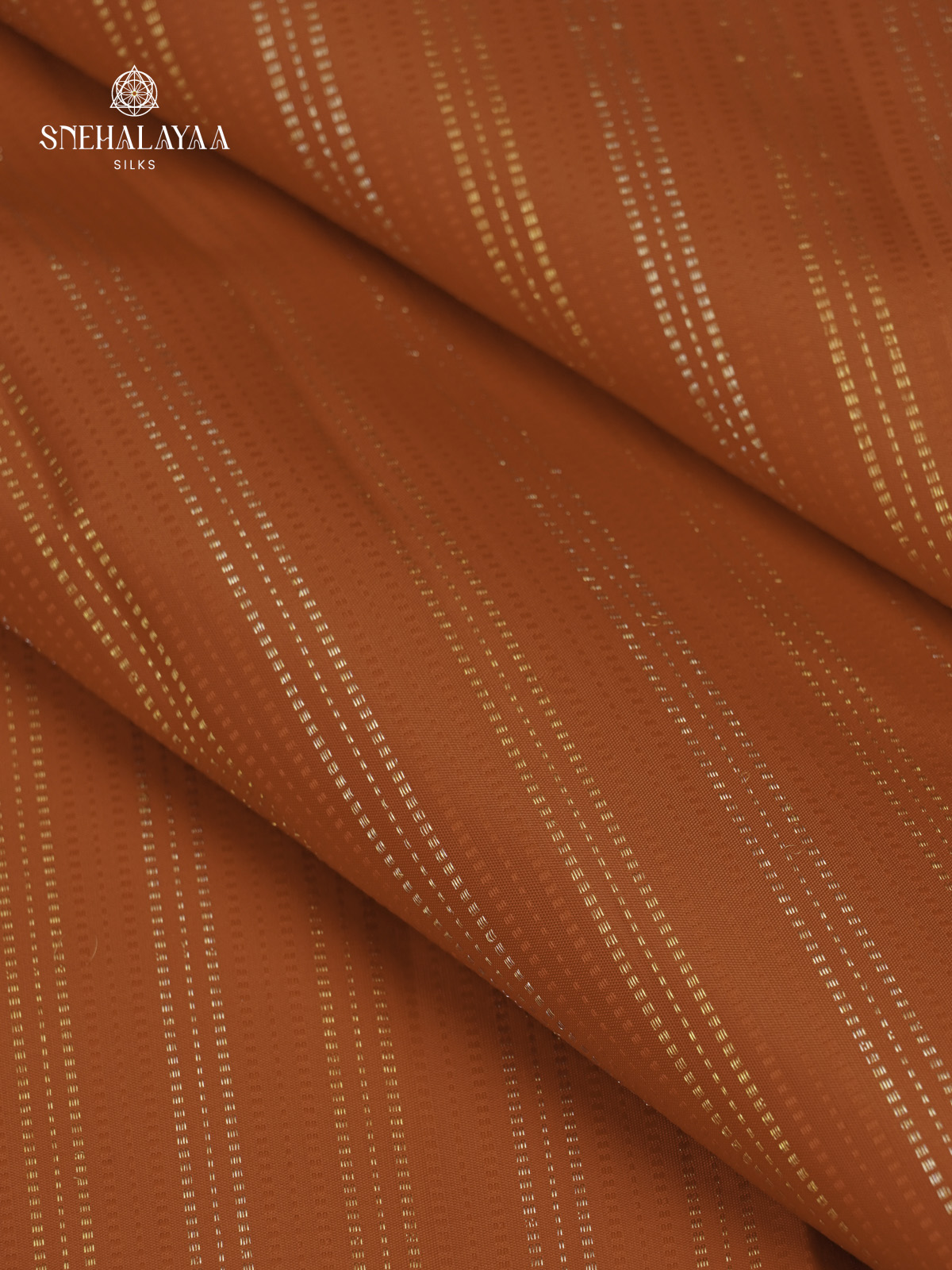Rust Orange Kanjivaram Silk Saree