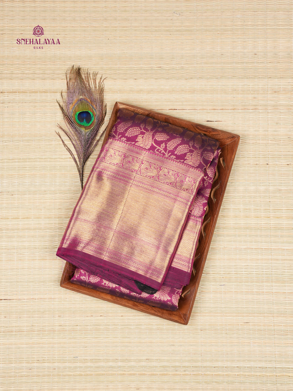 Magenta Kanjivaram silk saree