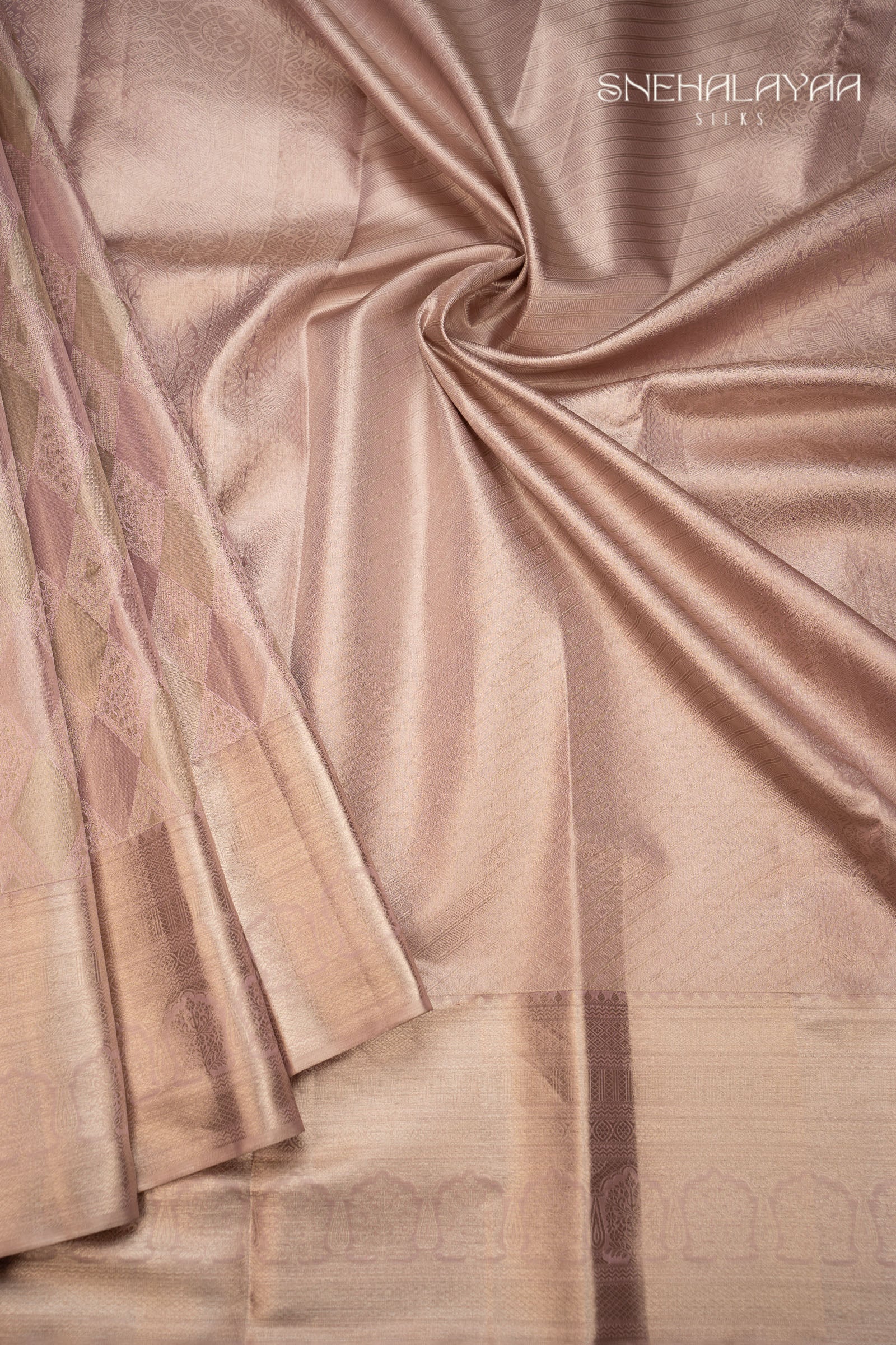 Pastel Bronze Kancheevaram Silk Saree