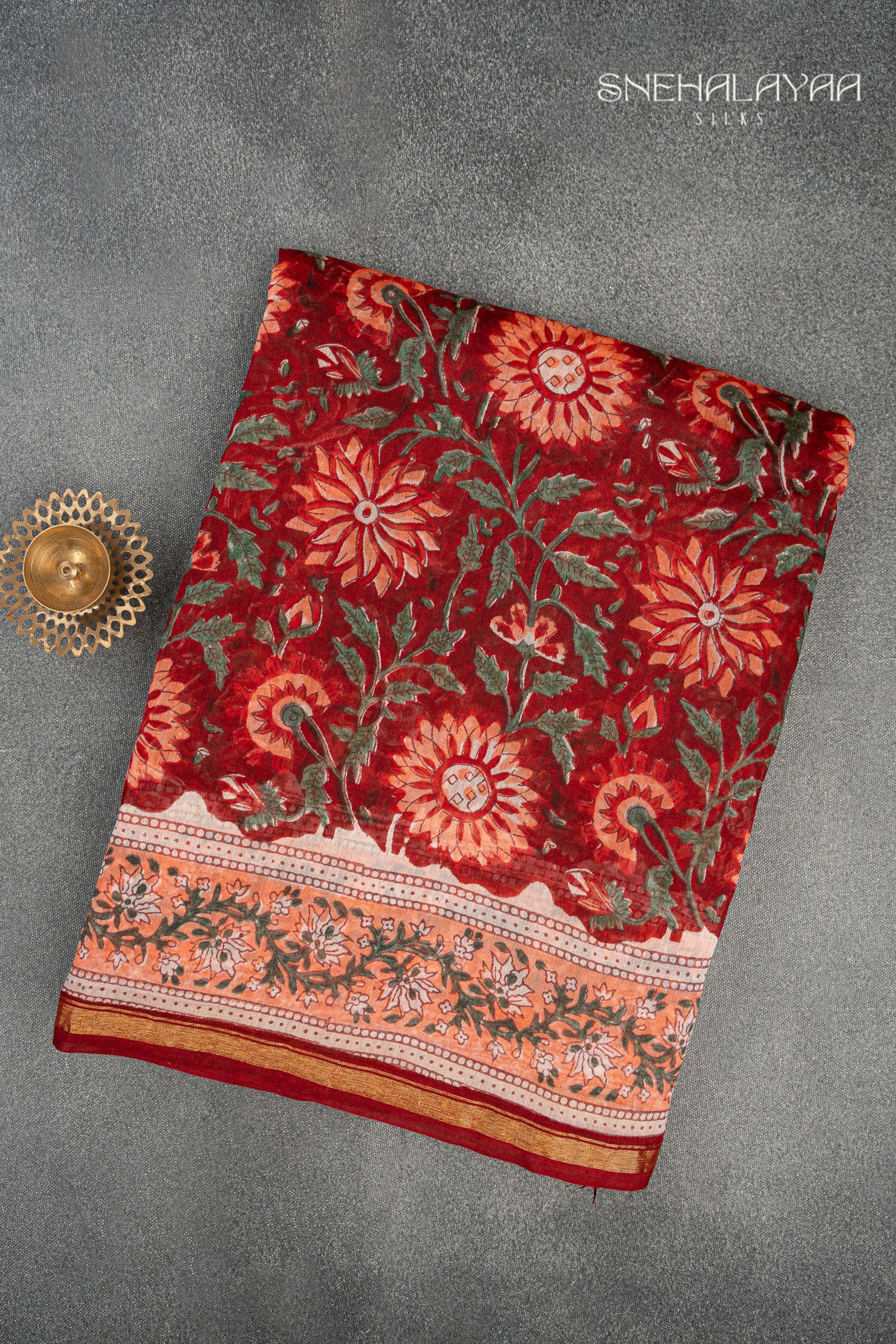 Berry Red Chanderi Saree