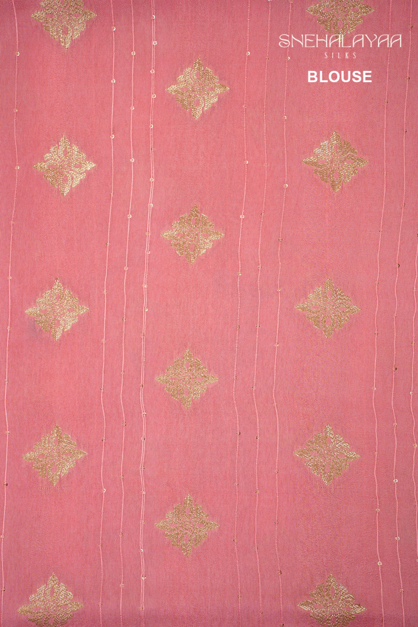 Rose Pink Banaras Crepe Saree