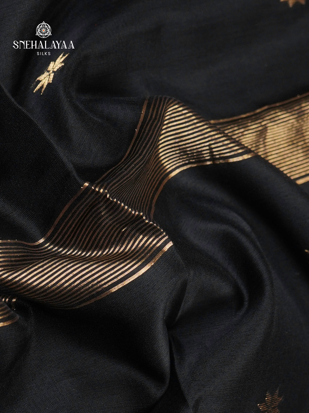 Black Maheshwari Silk Cotton Saree