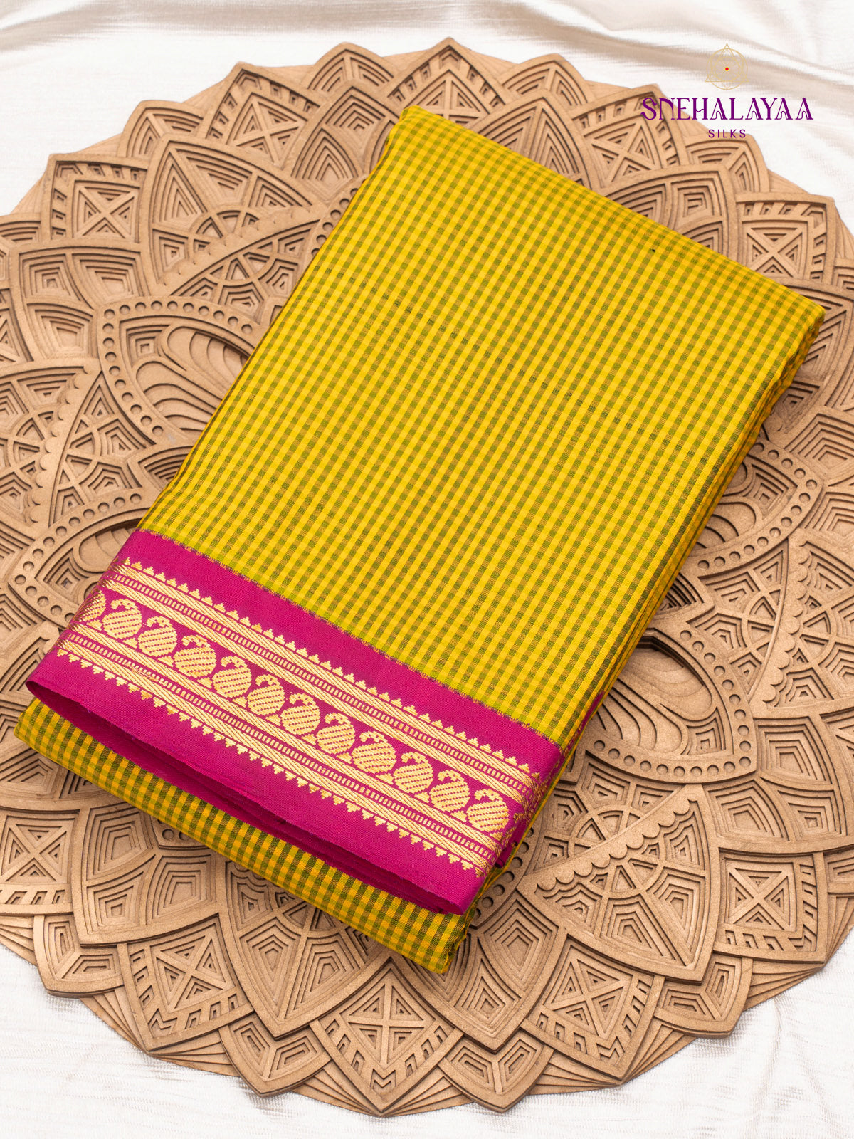 Mustard Yellow Kanjivaram Silk Saree