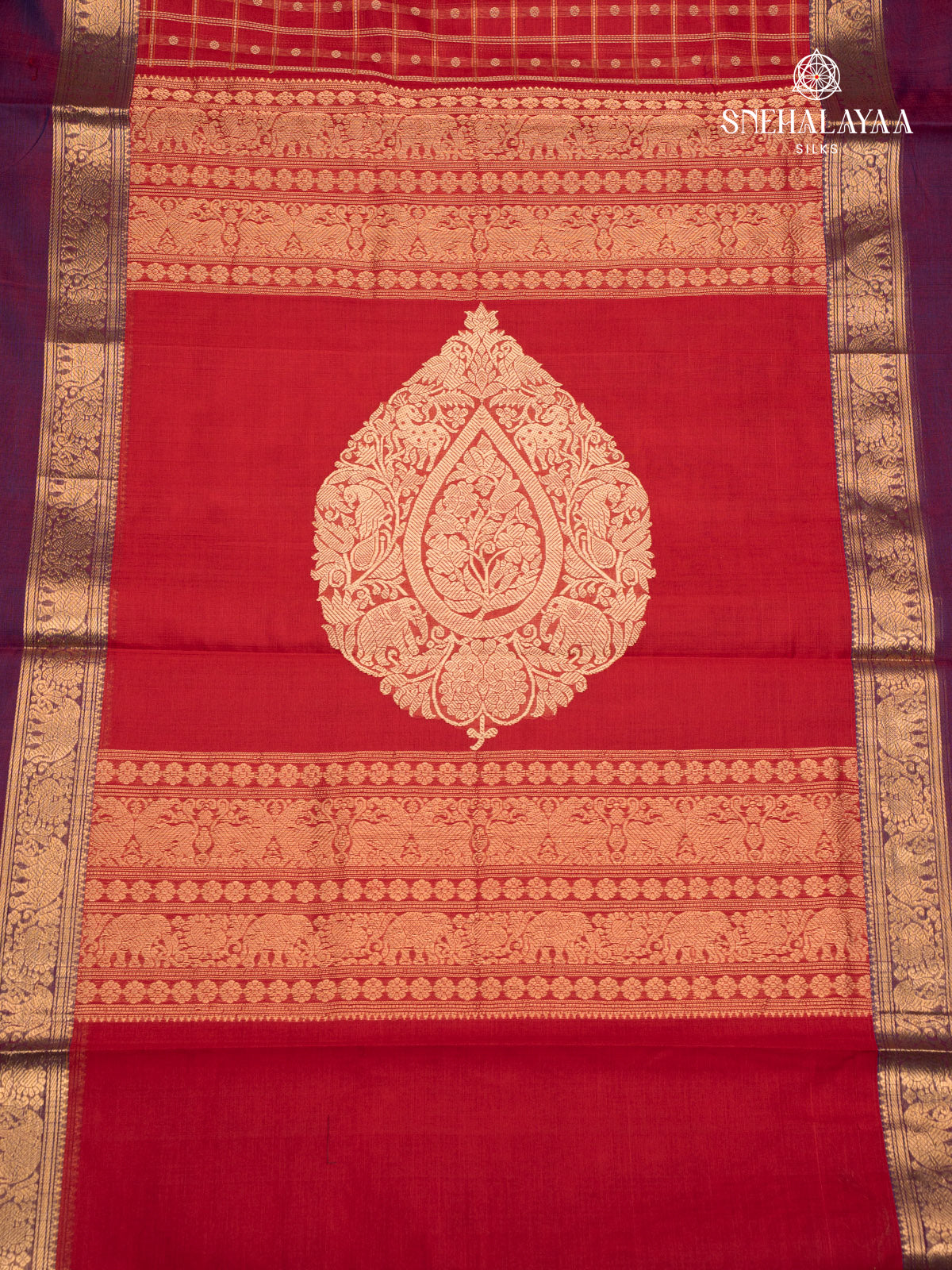 Red Kanchi Silk Cotton Saree