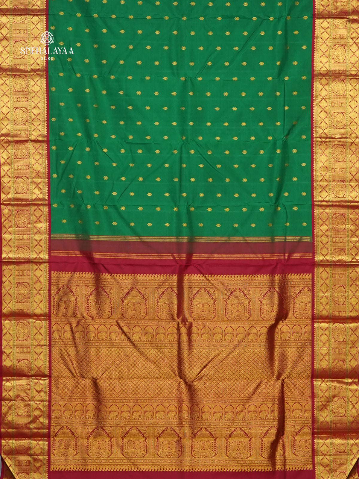 Emerald Green Kanjivaram Silk Saree