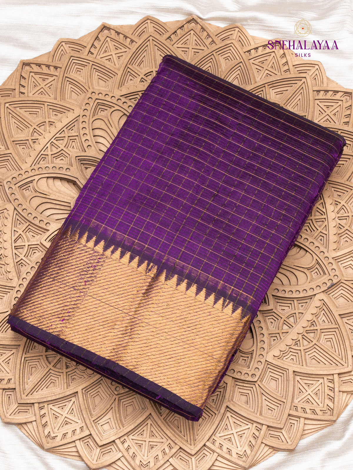 Violet Mangalagiri Silk Cotton Saree