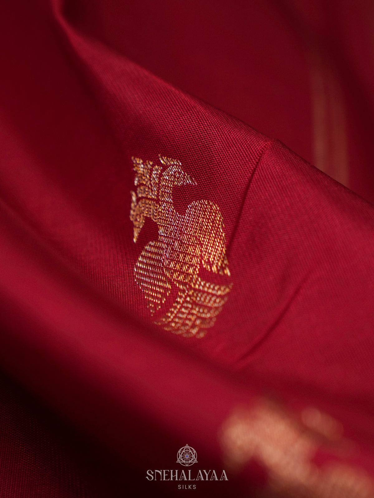 Wine Red Kanjivaram Silk Saree
