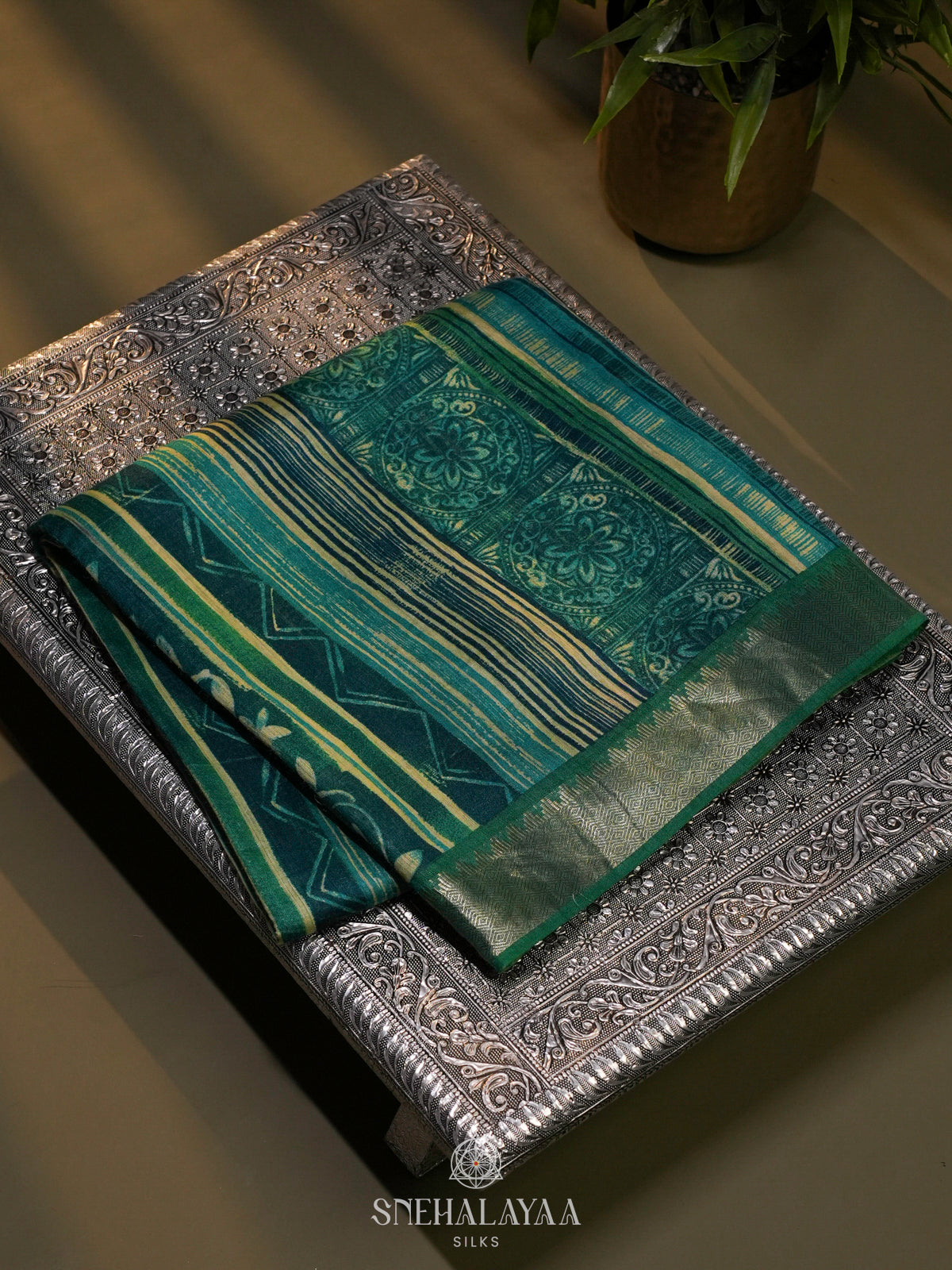 Green Chanderi Saree