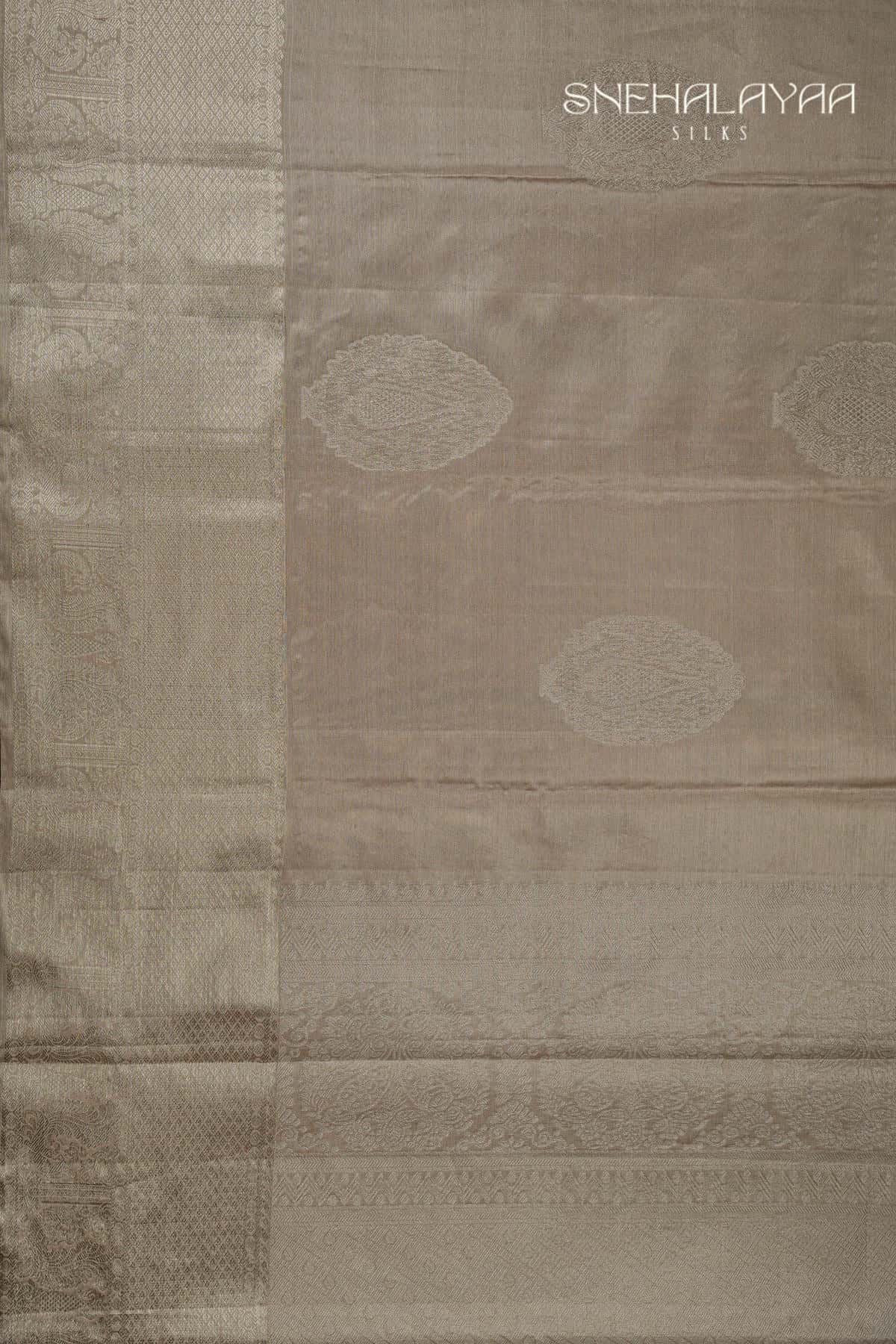 Pastel Brown Kancheevaram Tissue Silk Saree -SPS13501