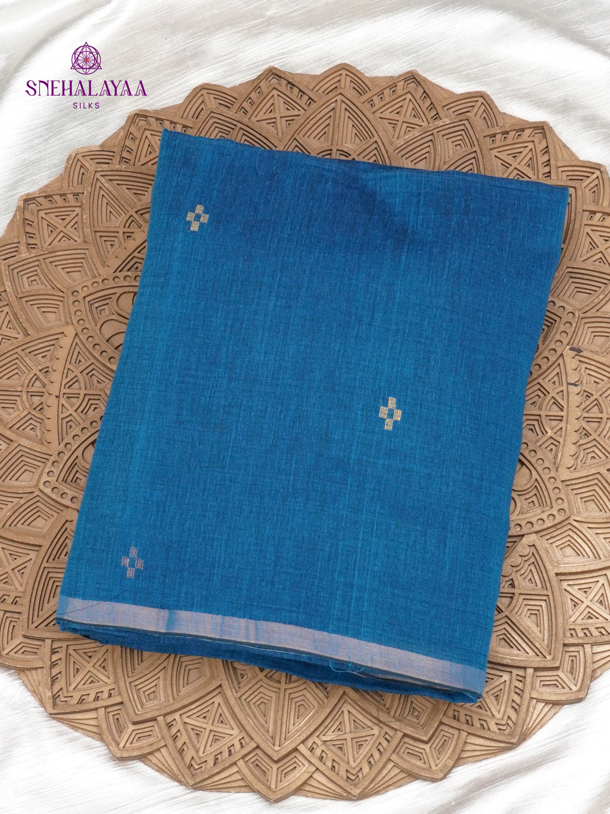 Peacock Blue Sambalpuri Cotton Saree