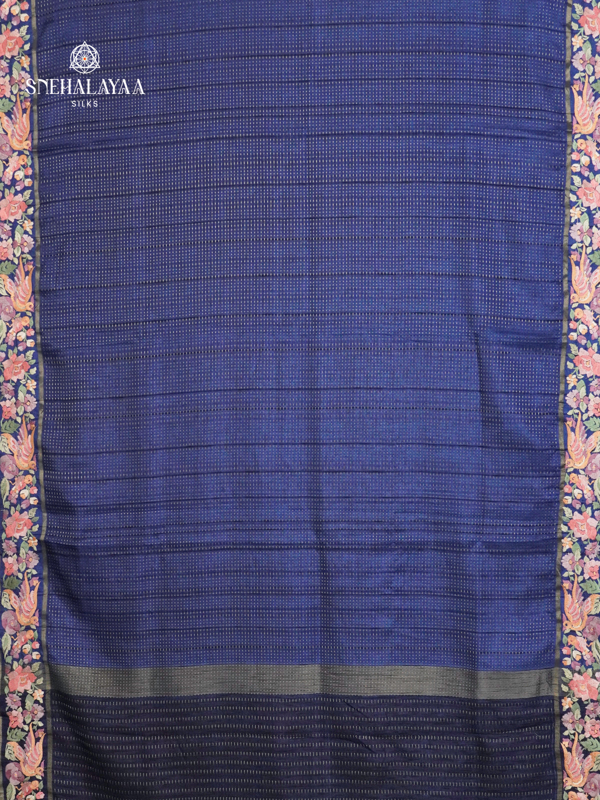 Blue Munga Tussar Embroidery Saree