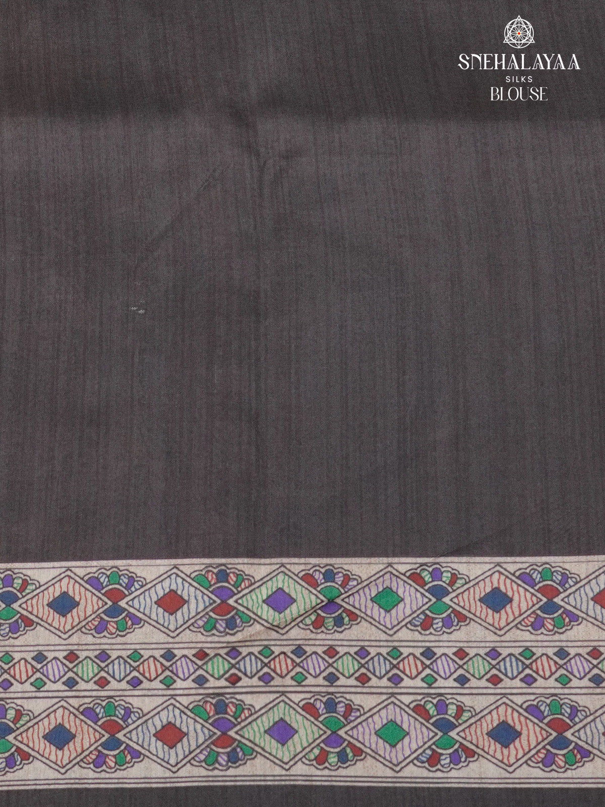 Beige With Black Border Madhubani Saree