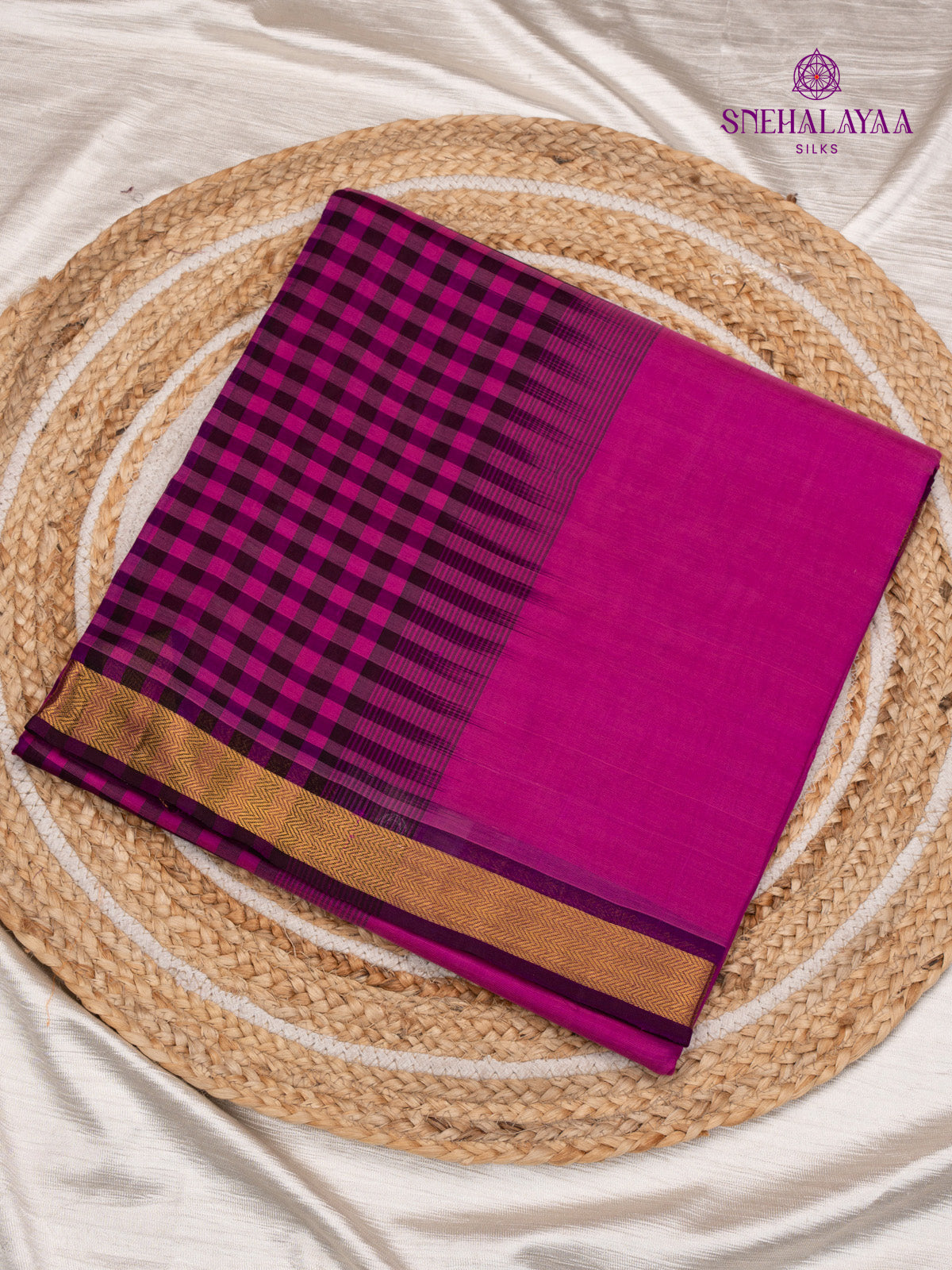 Pink Kanchi Silk Cotton Saree
