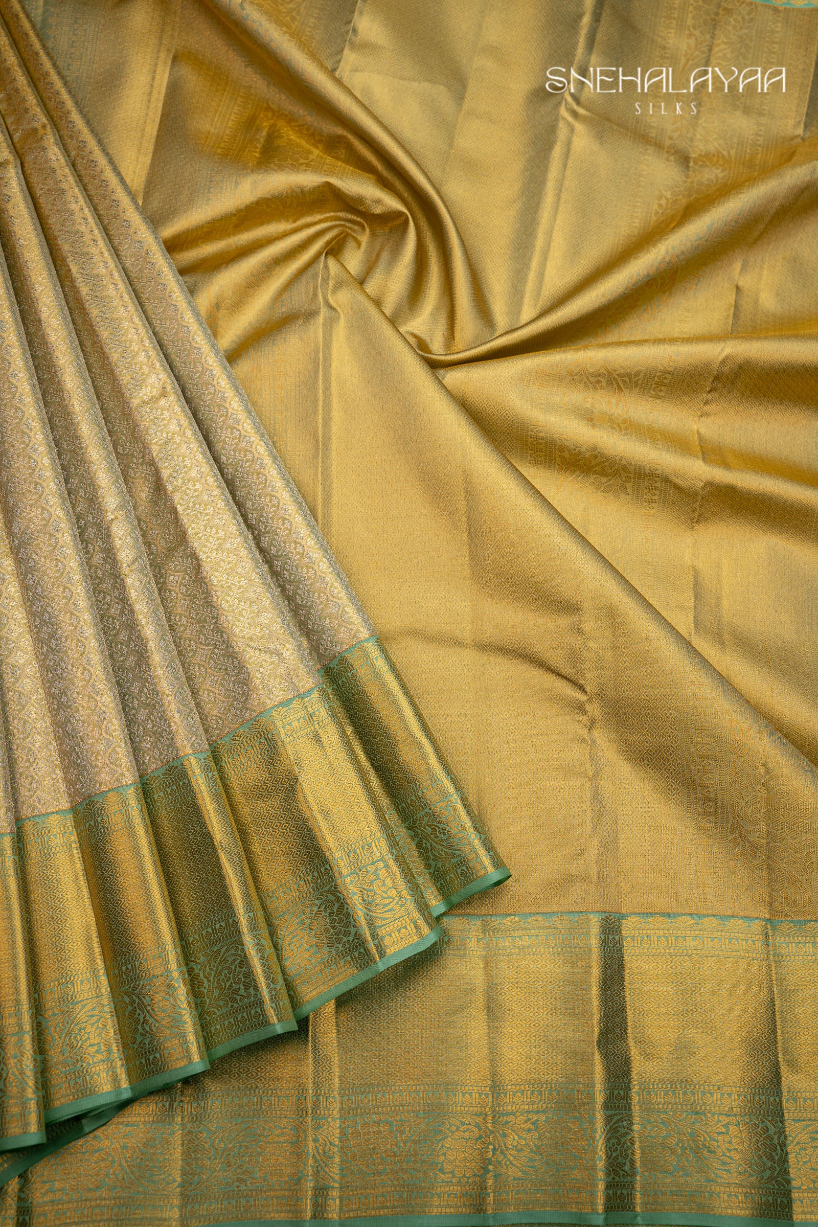 Gold Kancheevaram Silk Saree