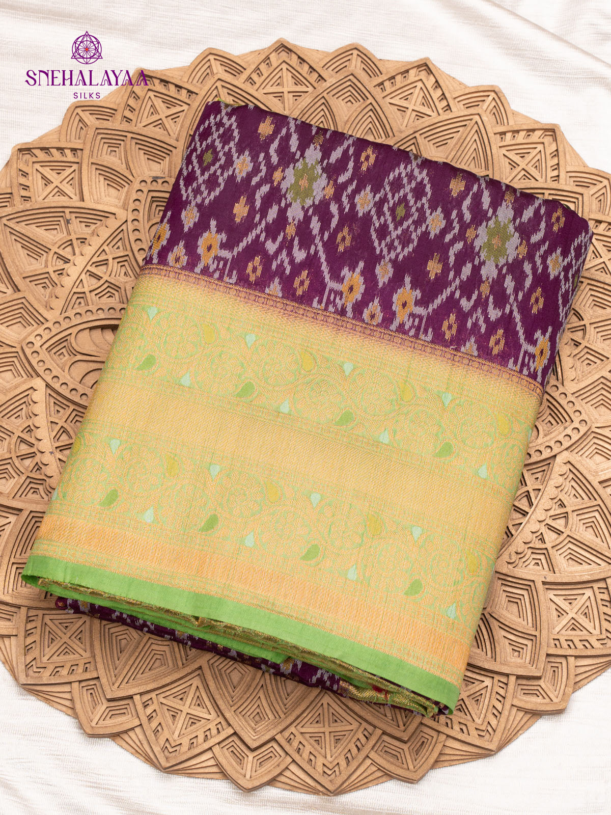 Purple Ikat Silk Saree