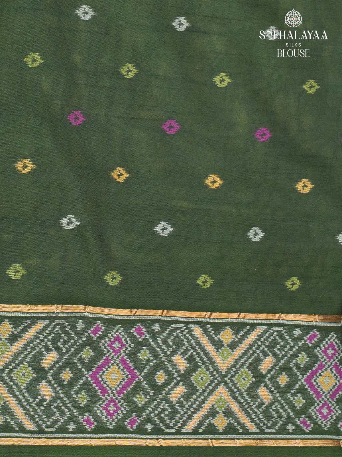 Green Ikat Silk Saree