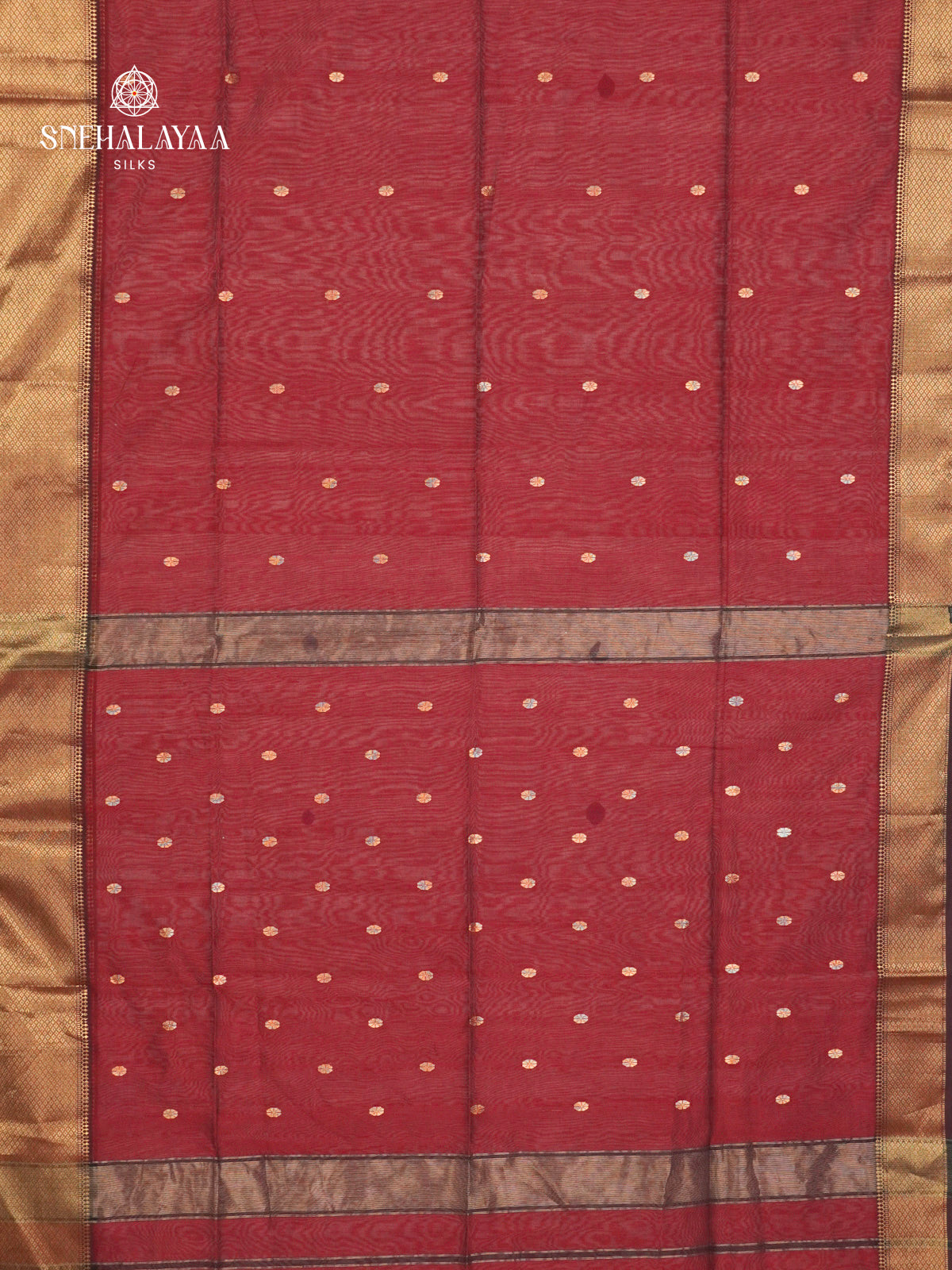 Maroon Maheshwari Silk Cotton Saree