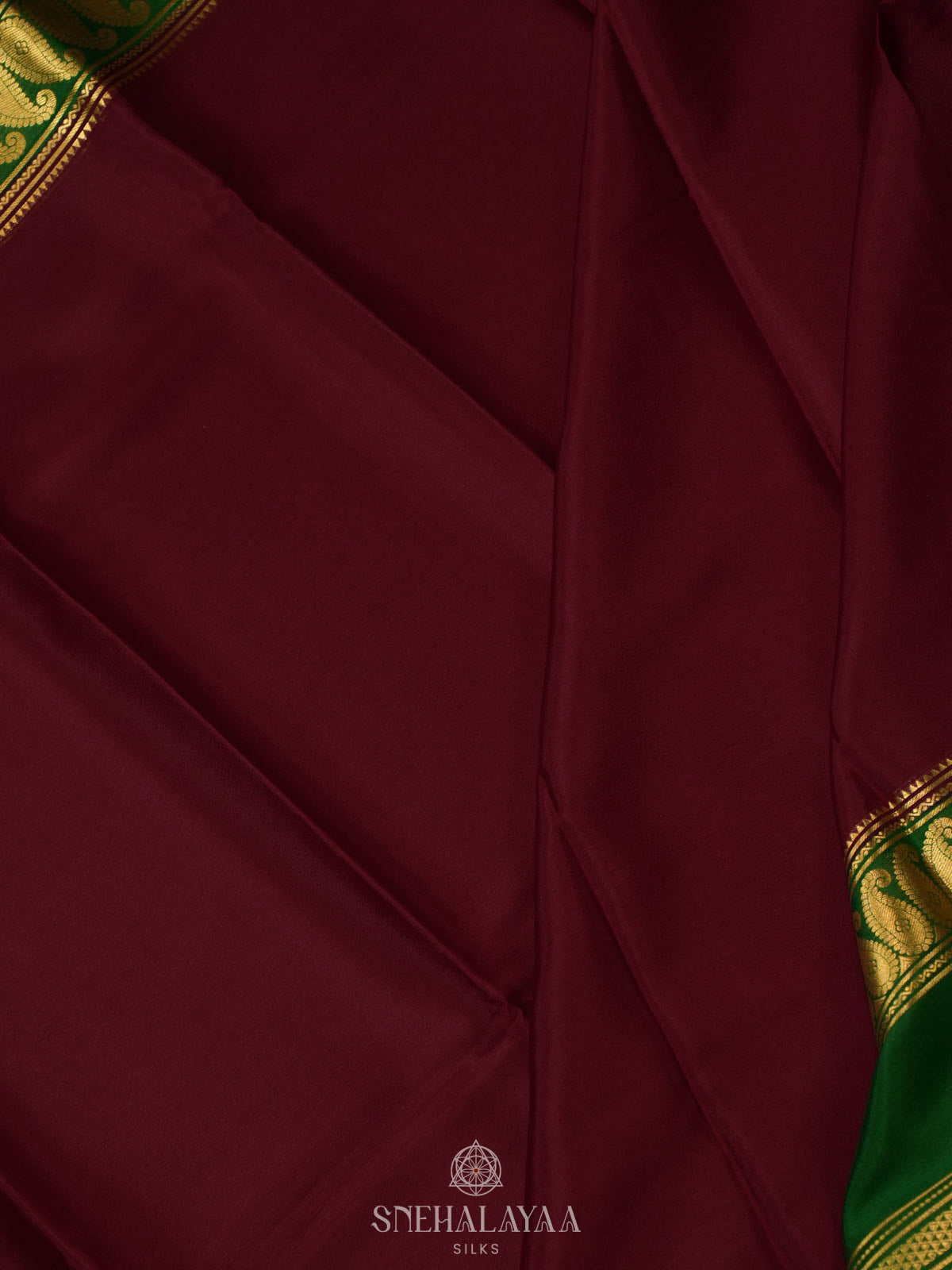 Wine Red Mysore Silk Saree