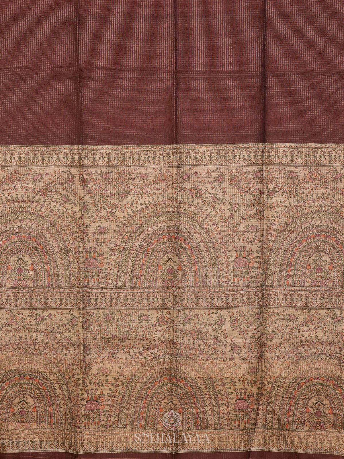 Brown Tussar Saree