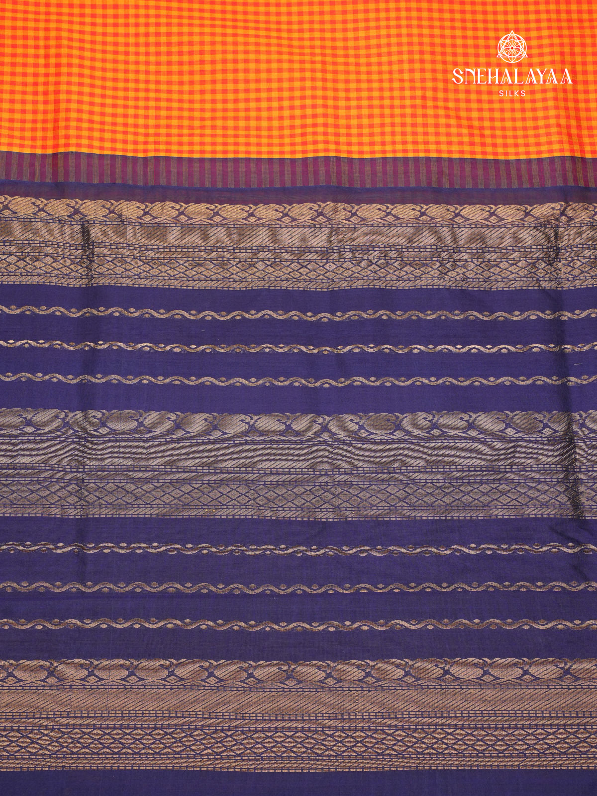 Rust Orange Kanchi Silk Cotton Saree