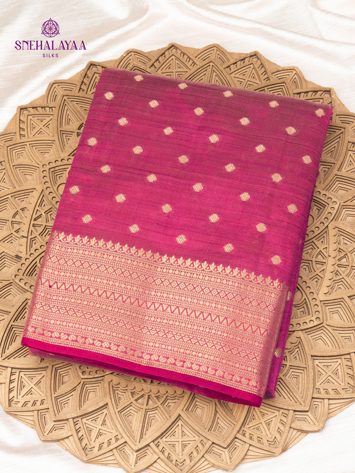 Magenta Raw Silk Saree