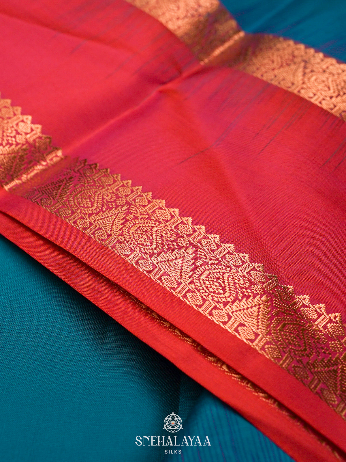 Peacock Blue Kanjivaram Silk Saree
