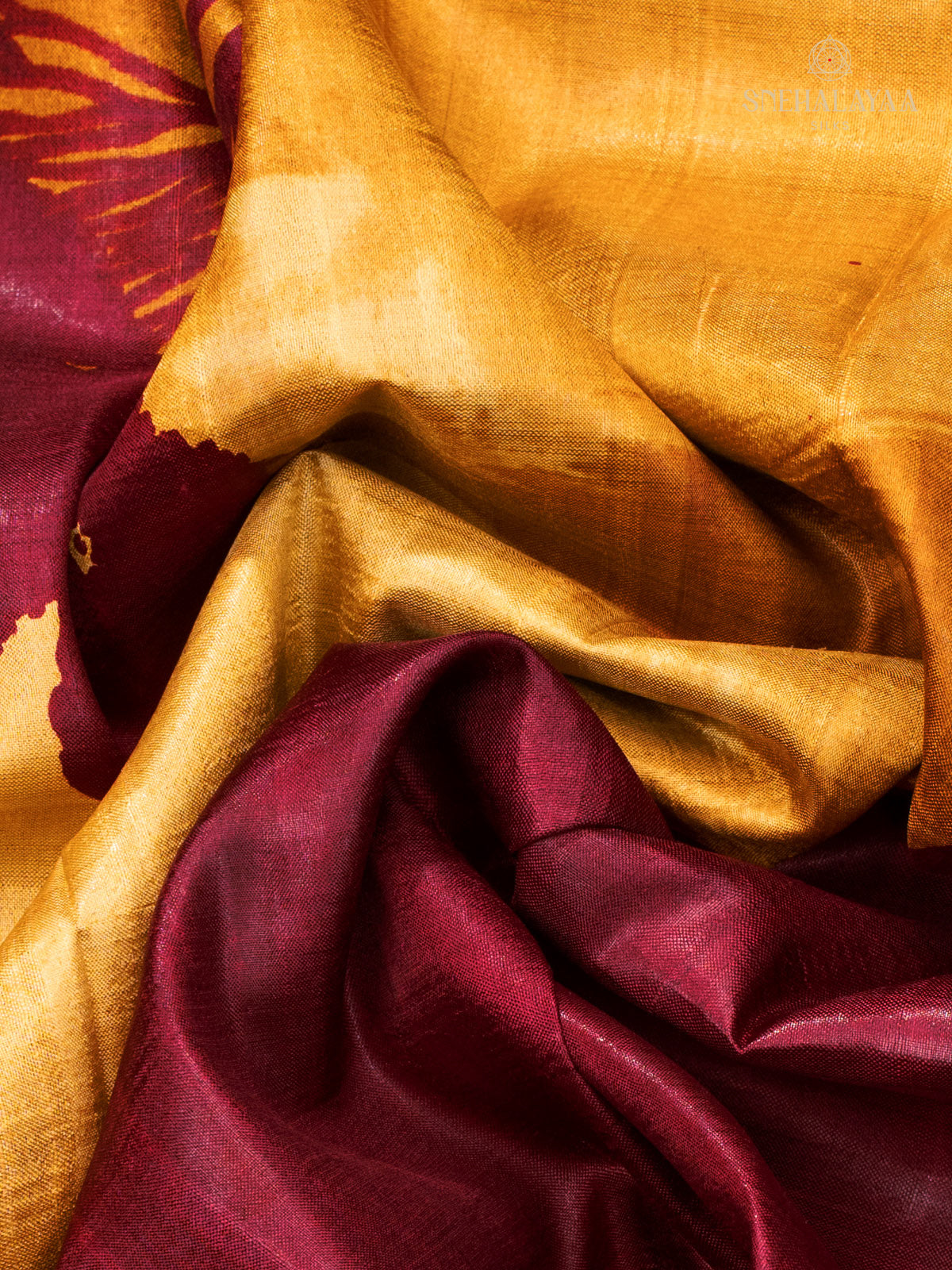 Maroon Tussar Saree