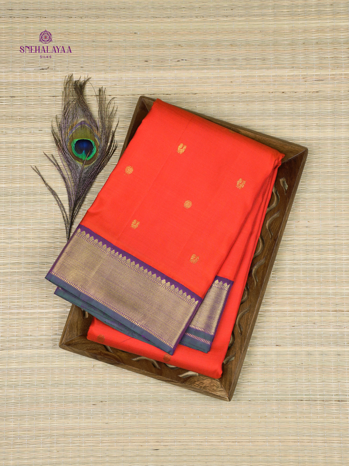 Orange Kanjivaram Silk Saree