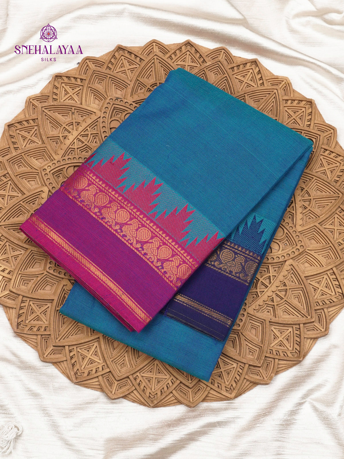 Blue Kanchi Cotton Saree