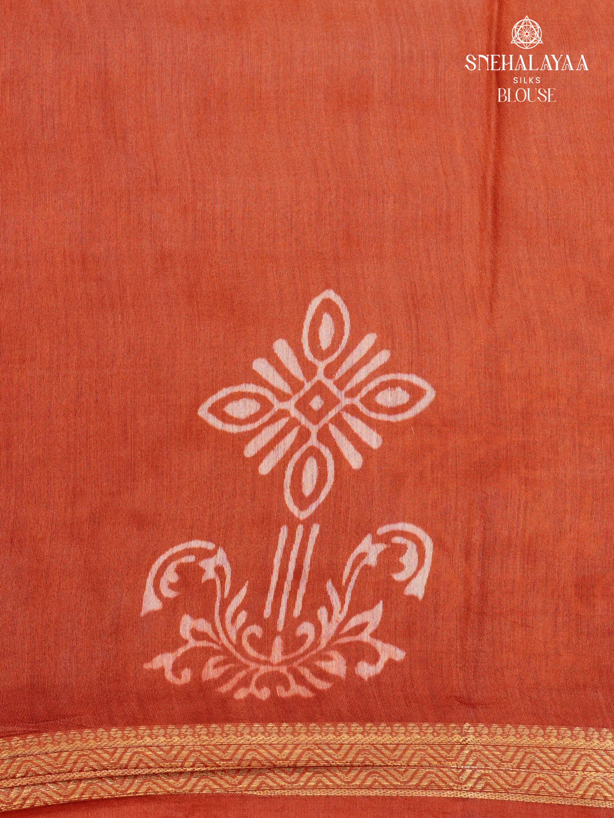 Rust Orange Chanderi Saree