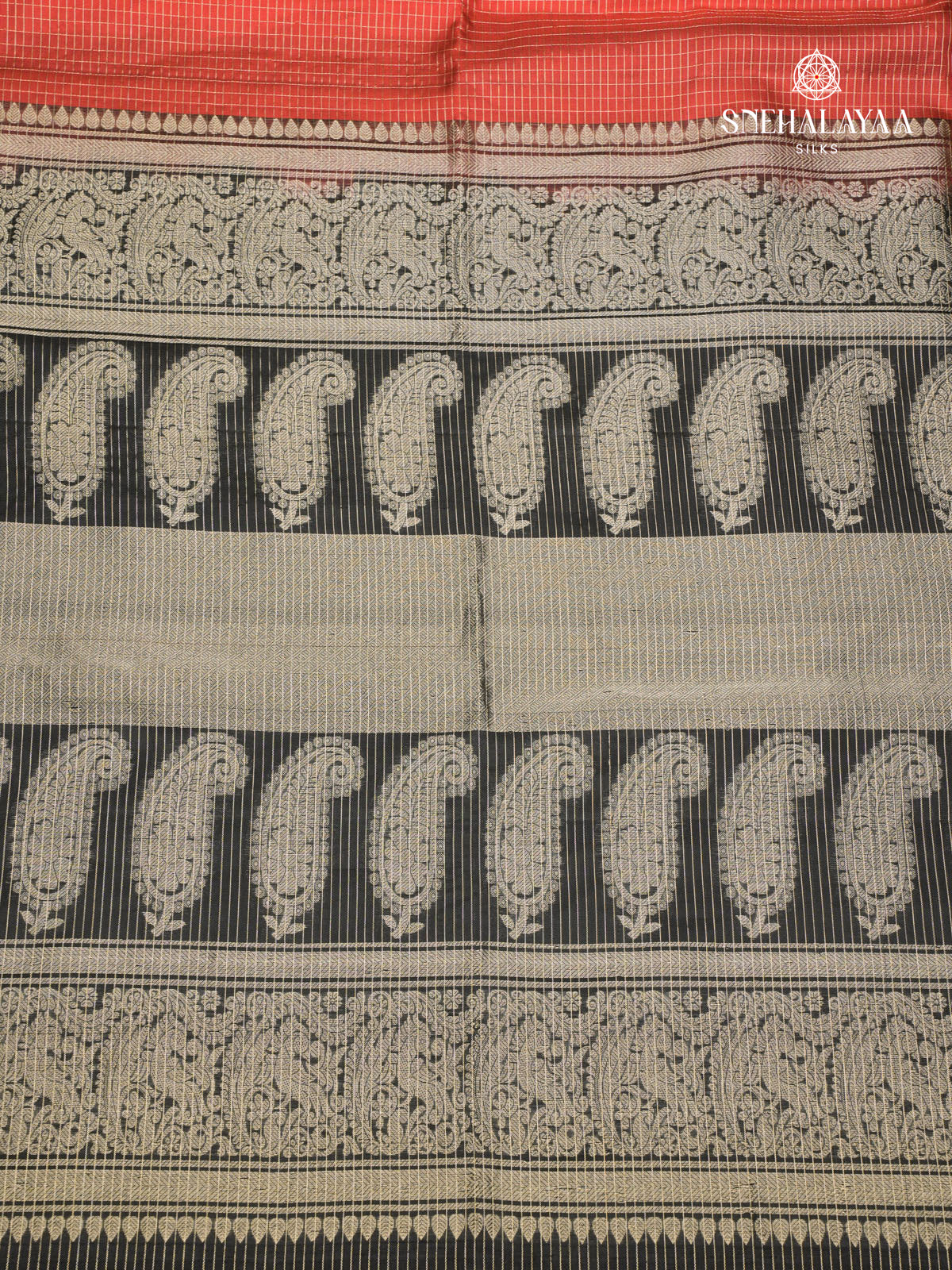 Rust Orange Kanjivaram Soft Silk Saree