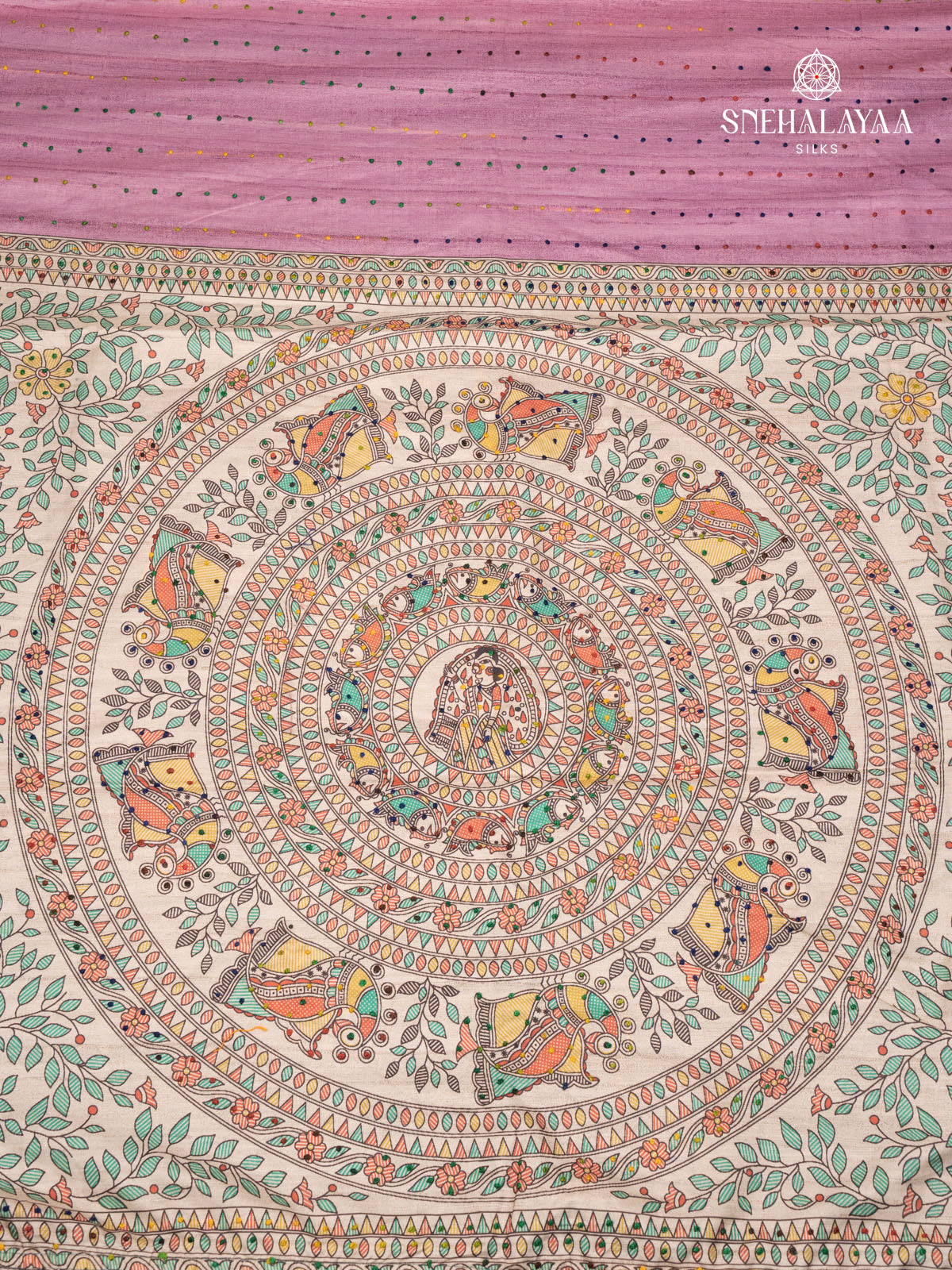 Pastel Pink Tussar Saree