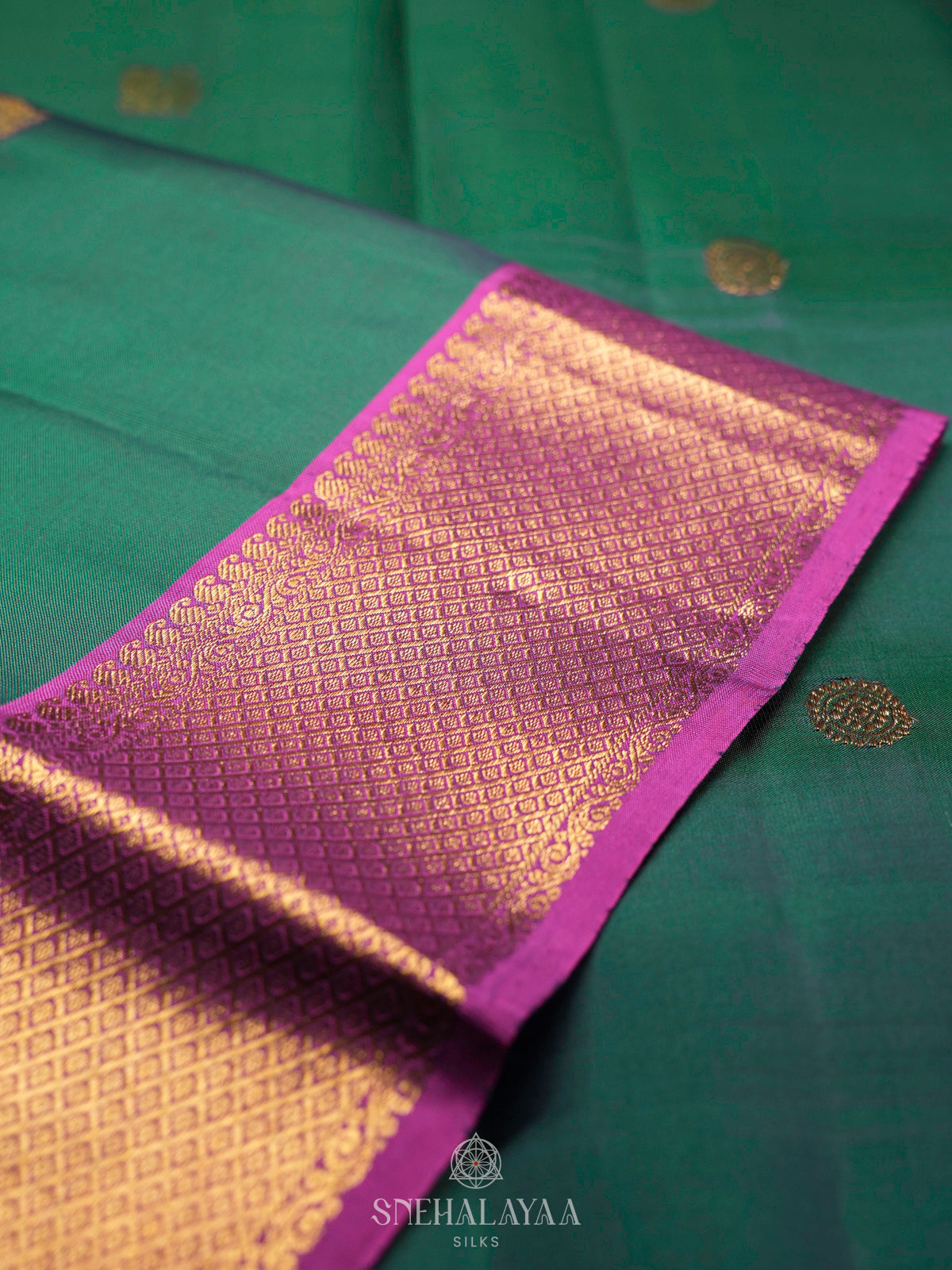 Forest Green Kanjivaram Silk Saree