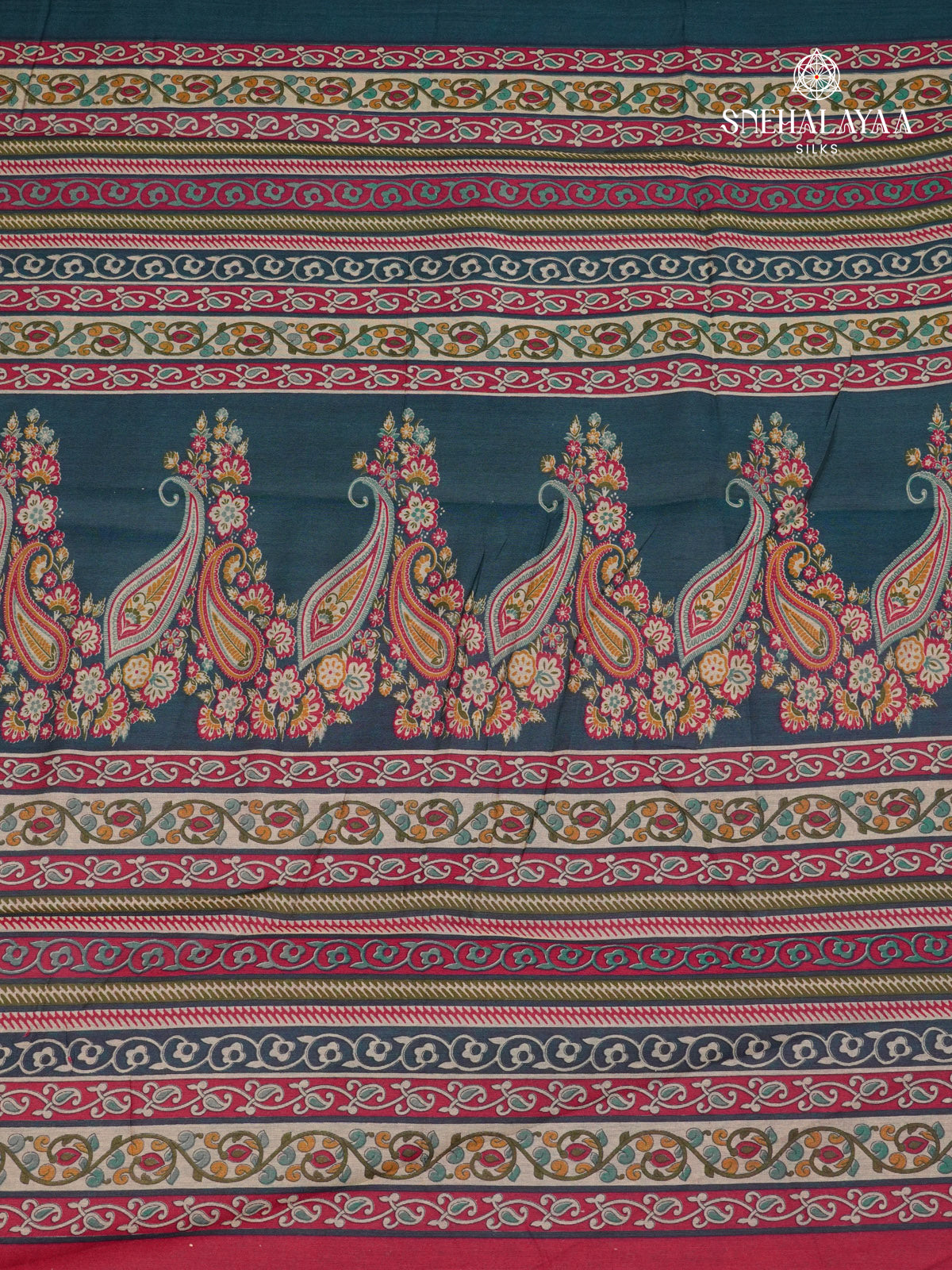 Peacock Blue Munga Tussar Saree