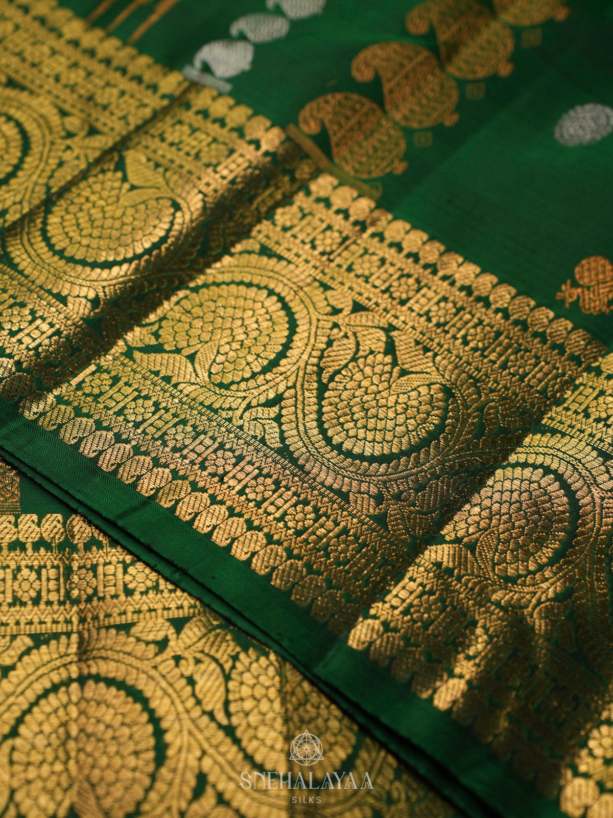 Emerald Green Kanjivaram Silk Saree