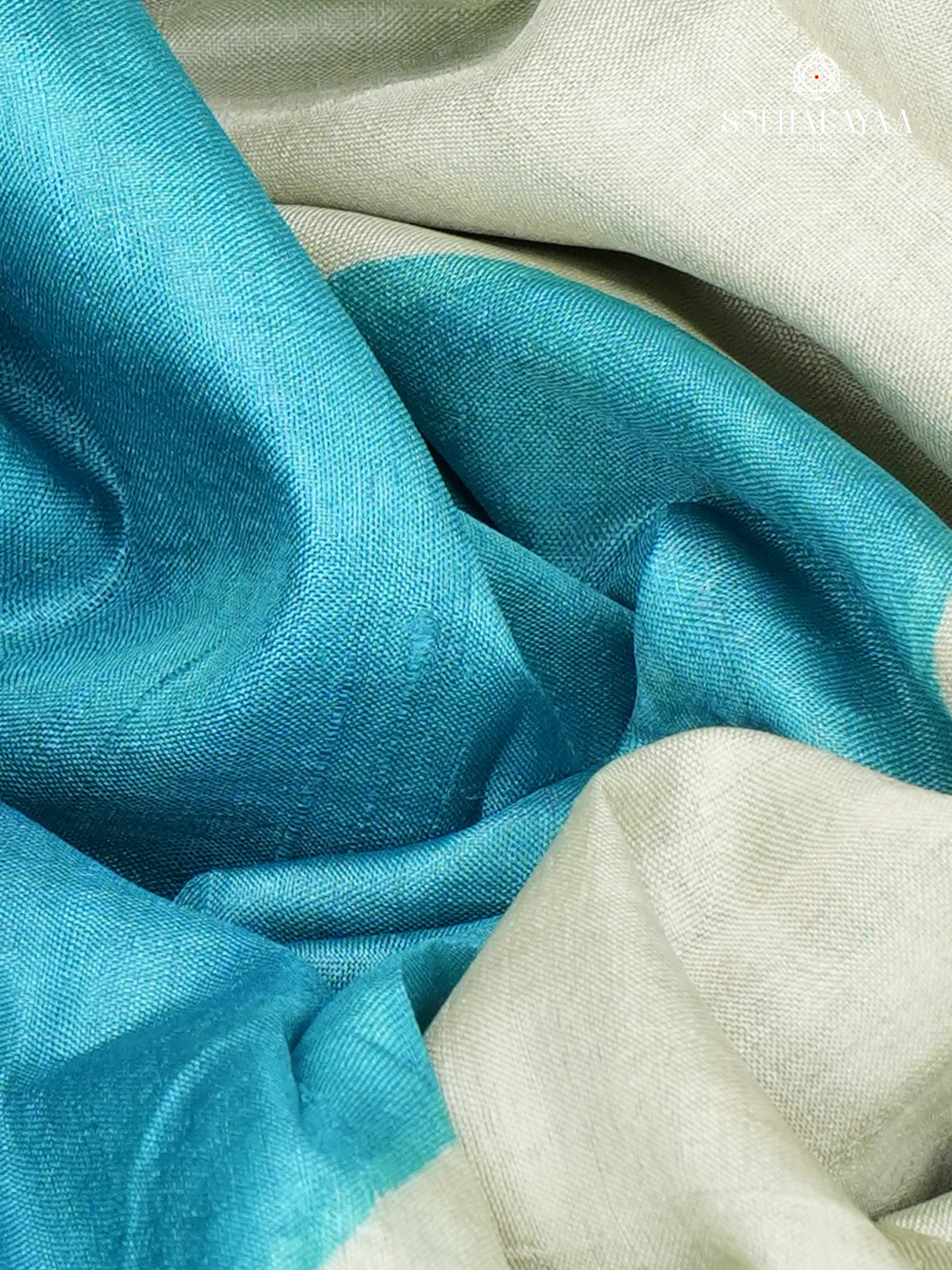 Off White Tussar Silk Saree