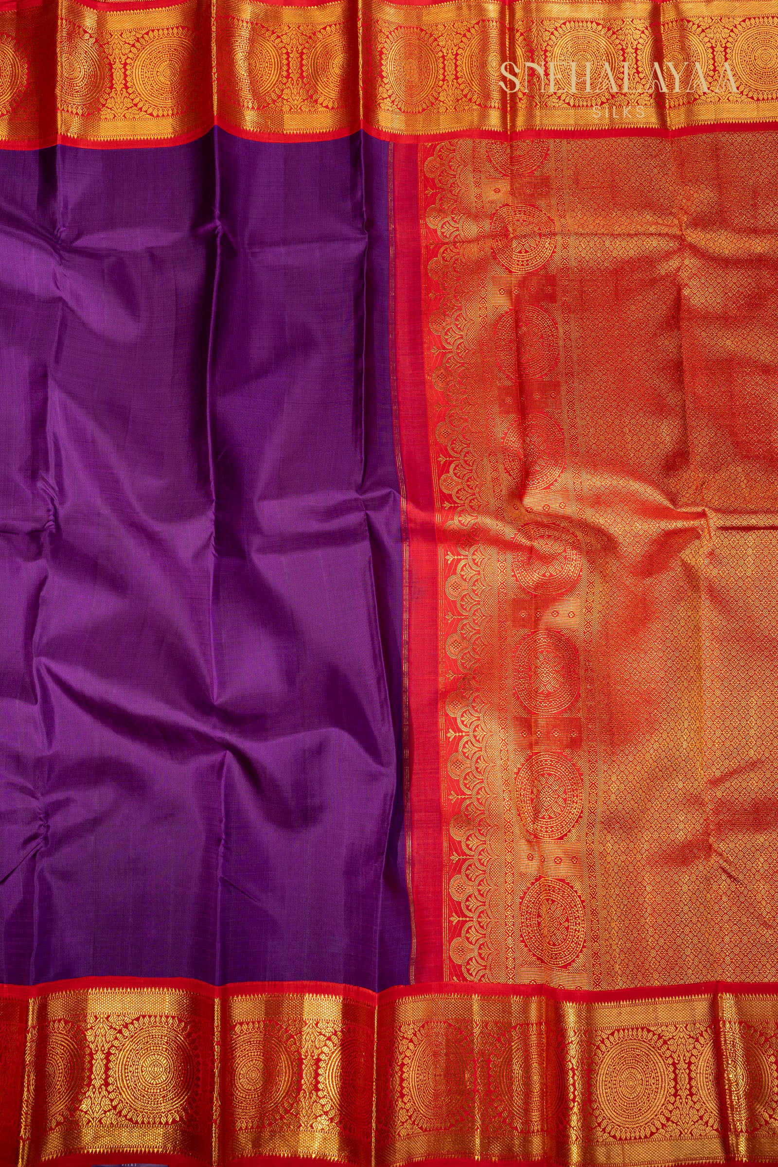 Violet Kancheevaram Silk Saree