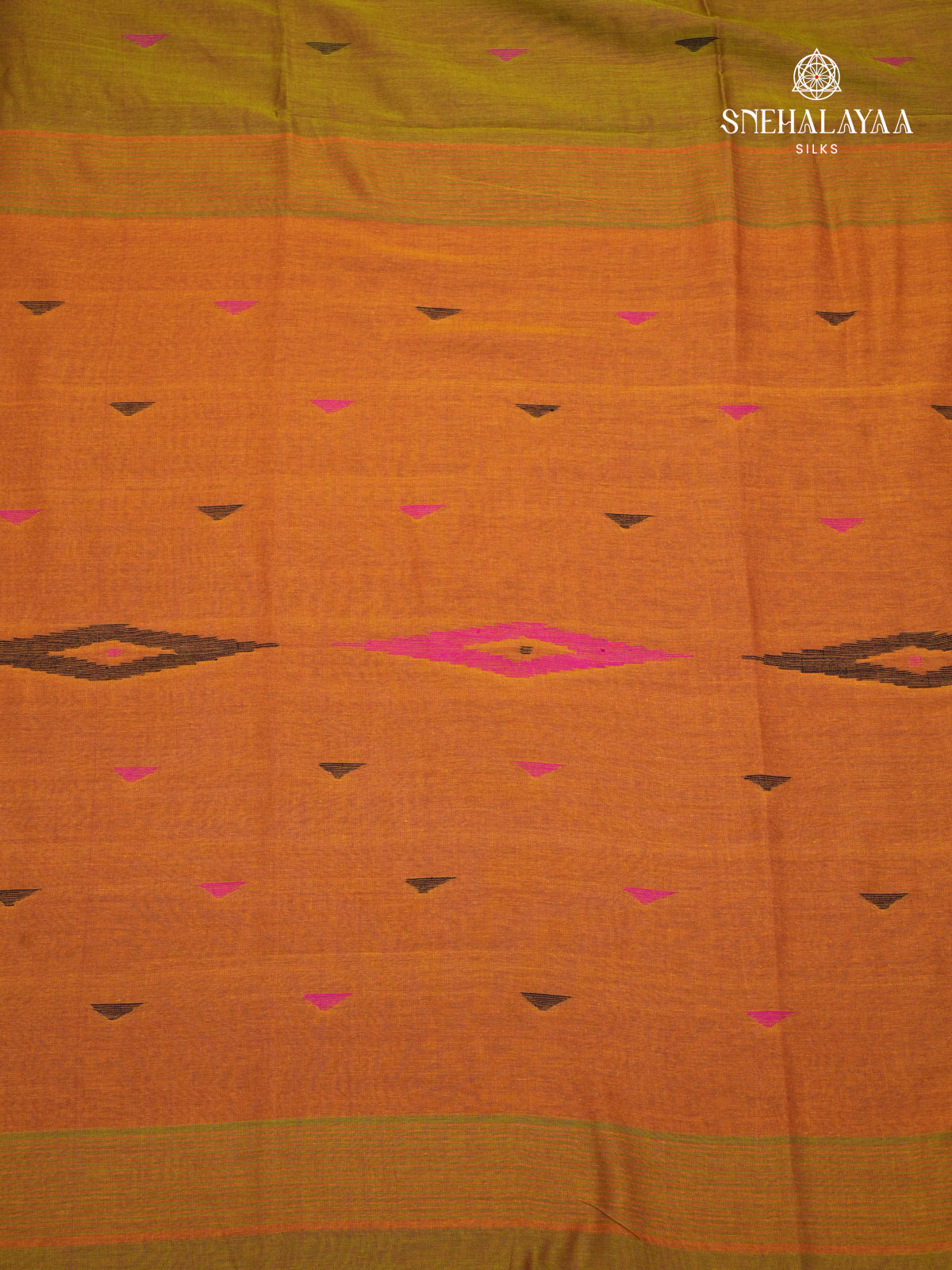 Mustard Khadi Cotton Saree