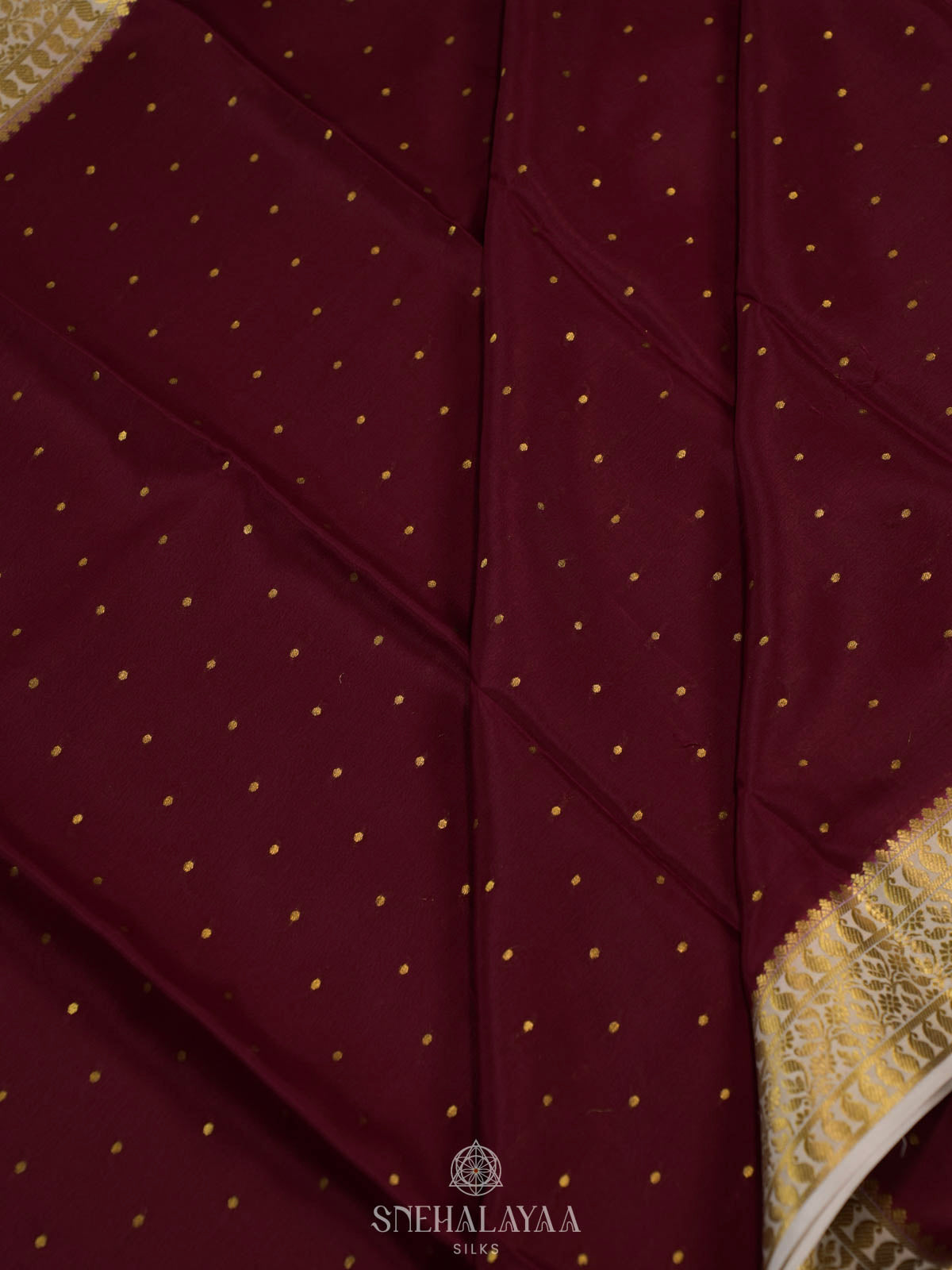 Wine Red Mysore Silk Saree