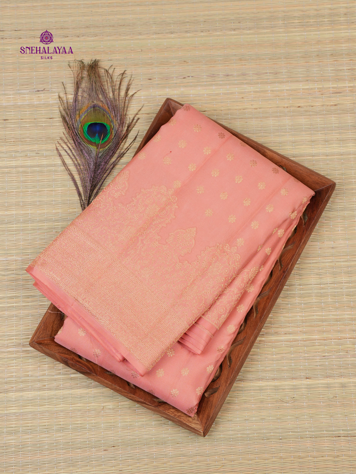 Peach Kanjivaram Silk Saree